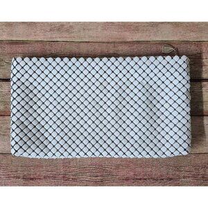 Vintage Whiting and Davis Metal White Mesh Clutch Purse Classic Classy Clean